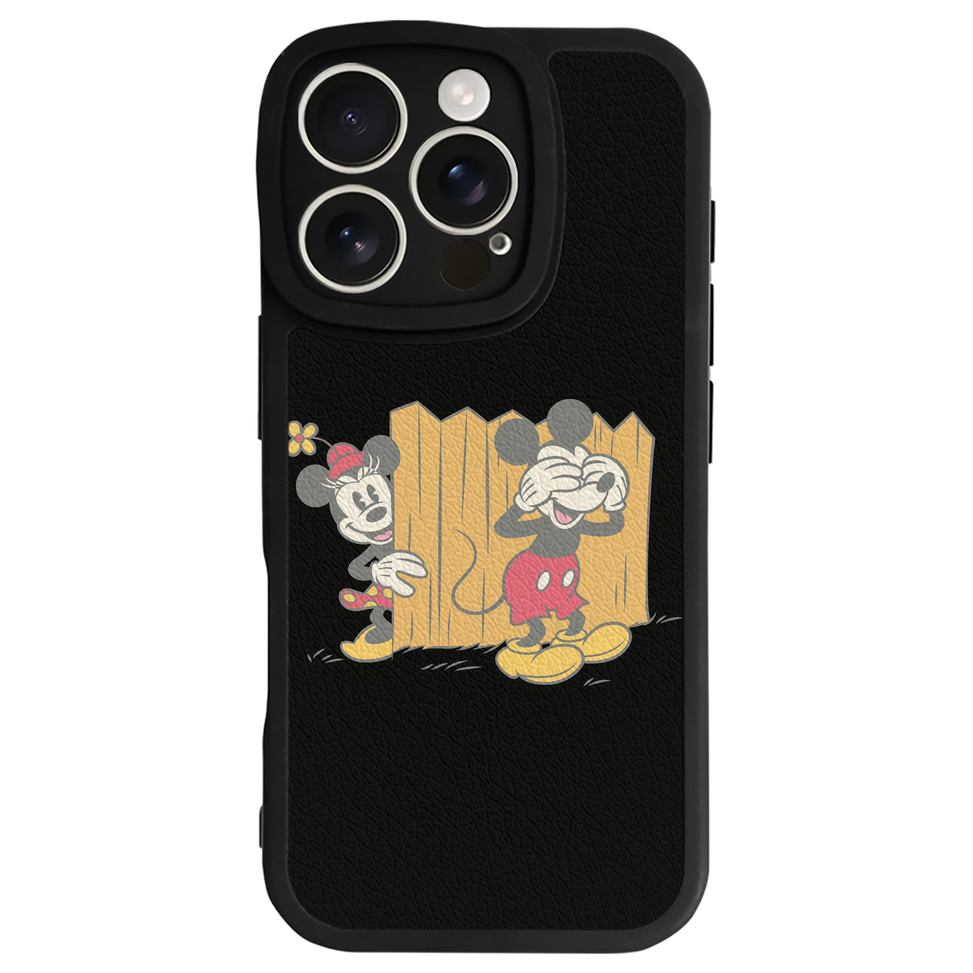 （画像用） ミッキーマウス Mickey Mouse 【iPhone 16シリーズ対応】シリコンスマホケース（レザー調） 材質：シリコン